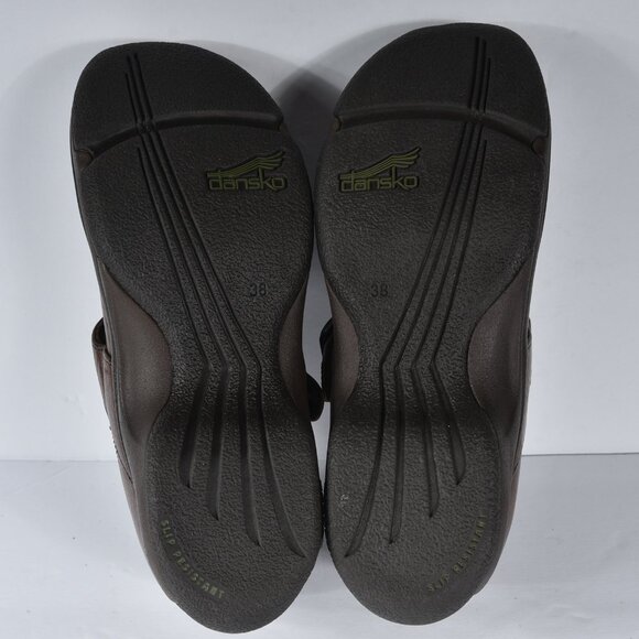 Dansko Kitty Brown Mary Jane Clogs size 38 excellent - Picture 2 of 5